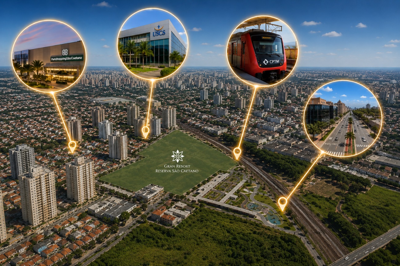 Vista aérea da localização do empreendimento