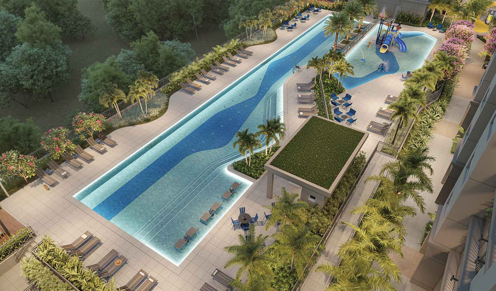 Piscina com raia de 50 metros